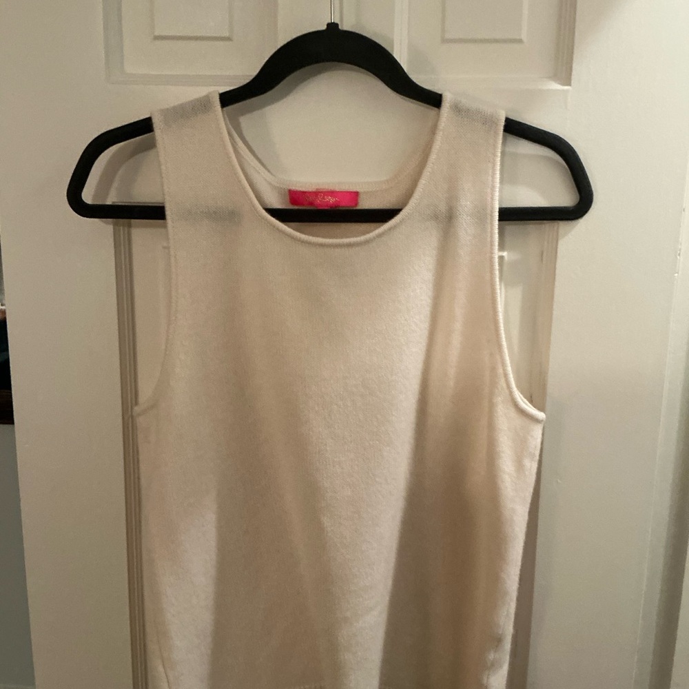 Lilly Pulitzer Cream Cashmere Tank Top